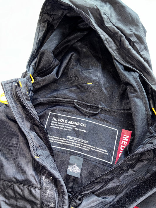 Polo Jeans Co. Ralph Lauren | Black Ripstop Hooded Cold Weather Jacket(2XL)