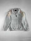 Millet Half-Zip Sherpa Fleece with Nylon Shoulder Panels – Heather Grey/Beige (S)