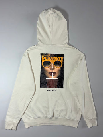 Playboy x DC Shoes Half-Zip Bunny Logo Hoodie Cream/Off-White (XL)