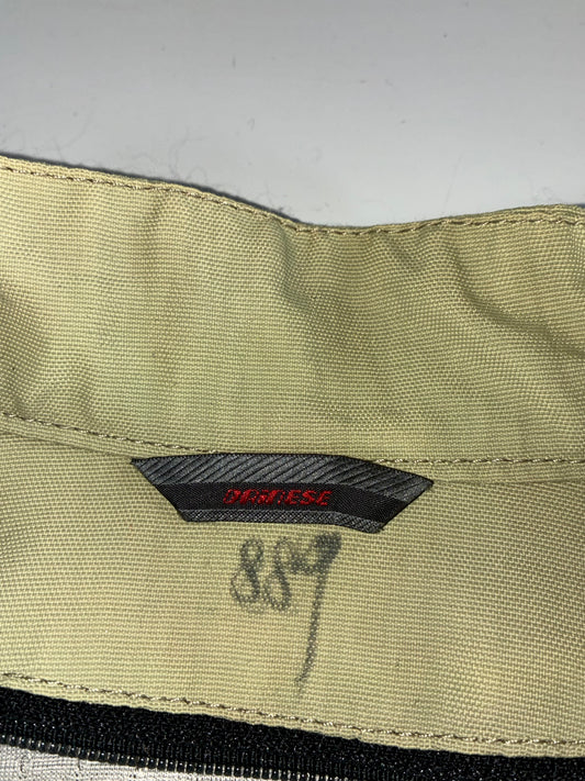 Vintage Dainese Women’s Khaki Textile Moto Jacket – Iridescent Reflective Stripe Paded (XS)