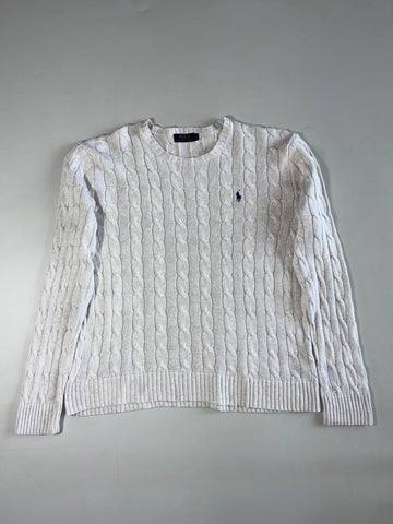 Polo Ralph Lauren Cable Knit Crewneck Sweater – Heather Cream (XL)
