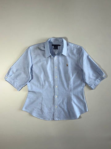 Ralph Lauren Light Blue Oxford Super Slim Fit Half Sleeve Shirt – Women's (M)
