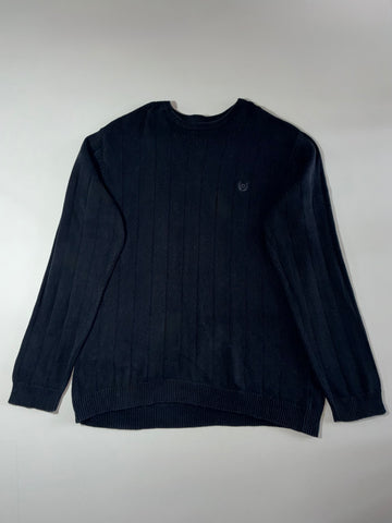 Chaps Ribbed Crewneck Sweater – Black (XL)