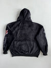 Black Velour Tiger & Spider Web Embroidered Hoodie(3Xl)
