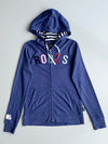 Roots Navy Full-Zip Hoodie with Multicolor Applique & Striped Hood woman’s– (S)