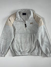 Millet Half-Zip Sherpa Fleece with Nylon Shoulder Panels – Heather Grey/Beige (S)