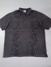 Caribbean Joe Tropical Leaf Jacquard Polo – Charcoal Grey (2XL)
