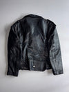 Vintage | Black Leather Belted Biker Jacket (M)