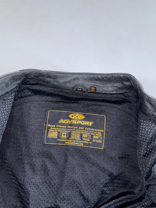 Suzuki Hayabusa AGVSport Pure Lather Motorcycle Racing Jacket with Back Hump (Paded)(2XL)