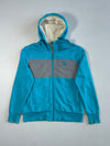 Puma Sport Lifestyle Sherpa-Lined Zip-Up Hoodie Turquoise/Grey Colorblock,  (M)