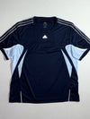 Adidas | Navy Sky Blue Mesh Panel Training Tee (2XL)