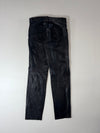 Vintage Black Real Leather 5-Pocket Straight Pants (W:34)(L:44)