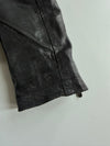 Arrival Black Leather Biker Jacket | Purple Lining Moto Style Womens (XS)