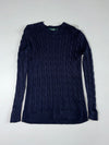 Lauren Ralph Lauren Navy Cable Knit Crewneck Sweater – Women's (S)