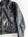 Vintage Black Leather Cafe Racer Jacket (S)