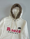 Roots Canada Women’s Cream Faux Fur Hood Zip-Up Hoodie (S)