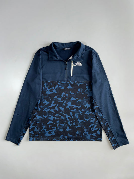 The North Face | 1/4 Zip Camo Fleece | Navy/Blue Camo (M)