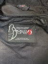 Moto One Italian-Design Textile Motorcycle Jacket Black with White Piping, Removable Mesh Liner Padded (XS)