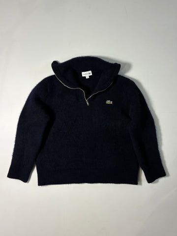 Lacoste Fuzzy Knit Quarter Zip Sweater  (S)