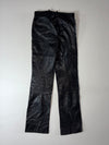 Vintage Black Leather Straight Fit Pants with Panelled Knees(W:30) (L:43)