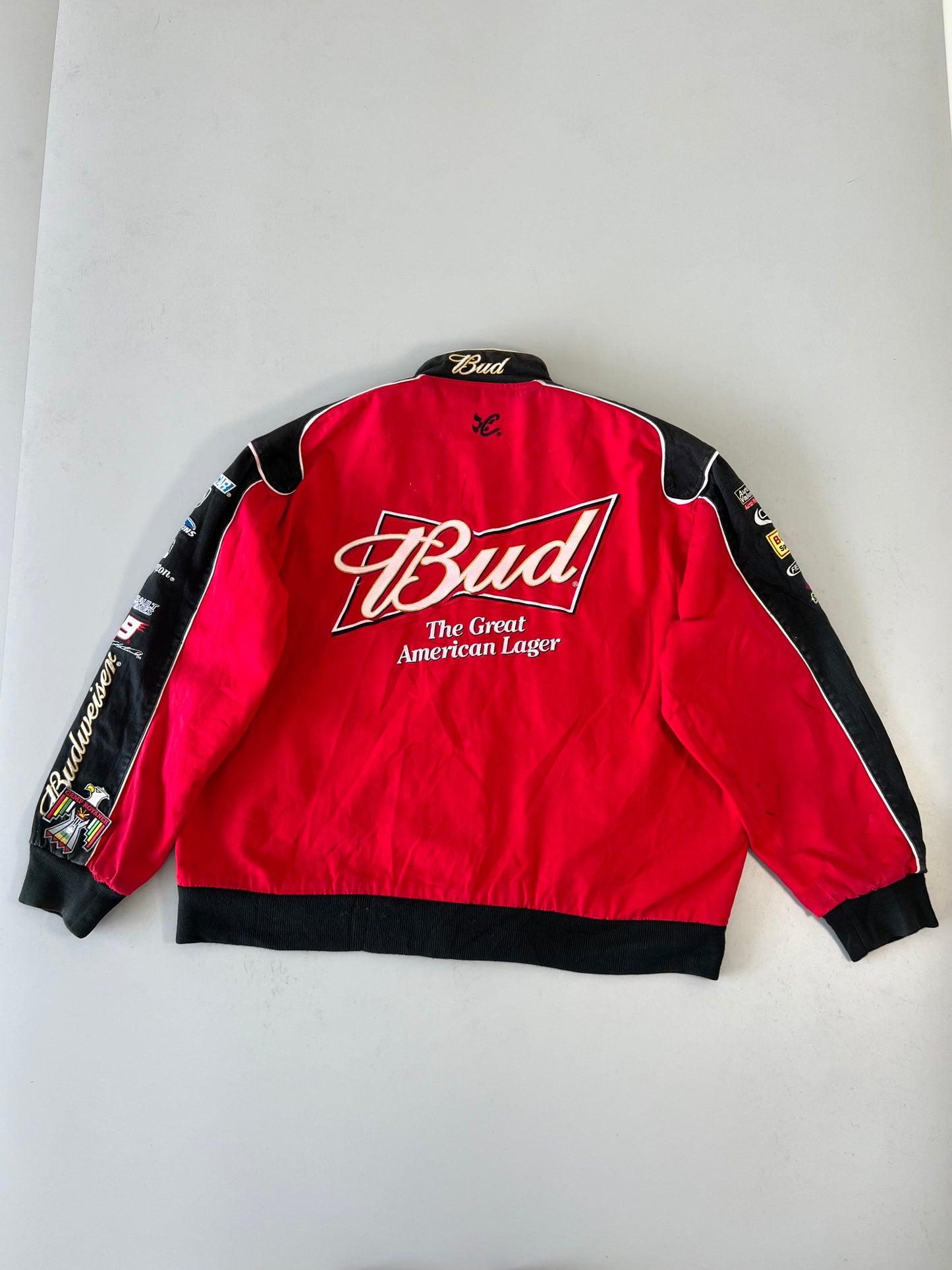 ZVintage Y2K NASCAR Budwiser racing jacket (RARE FIND) (XL/2XL)