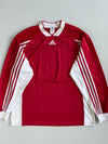 Vintage 90s Adidas Long Sleeve Football Jersey Red White(2Xl)