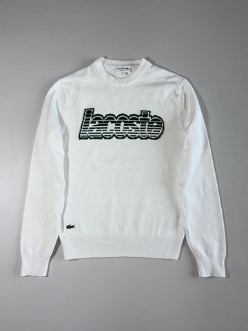 Lacoste | White Big Logo Knit Sweater | (S)