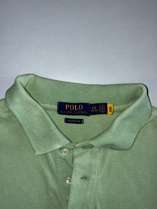 Polo Ralph Lauren Custom Fit Pique Polo Shirt — Mint Green with Pink Pony (S)