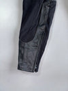 Black Leather Motorcycle Racing Pants with Knee Armor & Zip Pockets (W-31/L-38)
