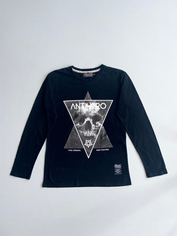 Polo Party “Antihero” Skull Graphic Long Sleeve T-Shirt (S)