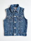 Vintage True Religion Jimmy Big T Denim Vest – Contrast Stitch | (XXS)