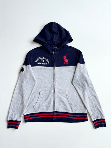Polo Ralph Lauren Big Pony RL Athletic Division Zip Hoodie – Navy x Grey (S)