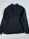 Chaps Ralph Lauren Henley Mock Neck Knit Sweater with Suede Placket(Xl)