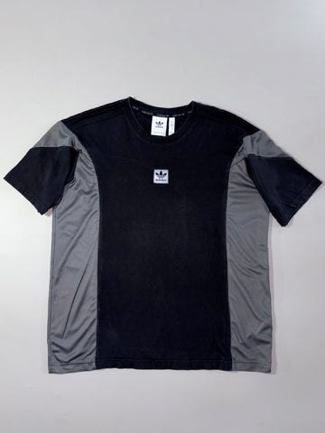 Adidas Originals Black & Grey Mesh Panel Trefoil Tee (XL)