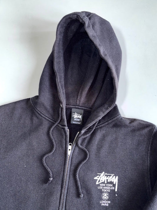 Vintage Stussy Premium Zip-Up Hooded Jacket (M)