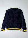 Adidas Varsity Letterman Jacket – Black/Yellow, Snap Button, Men’s (L)