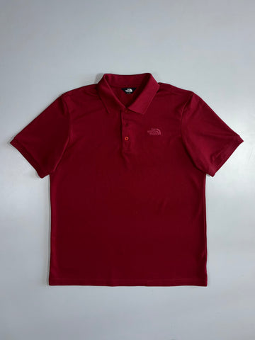 The North Face Performance Polo Shirt | Tonal Logo | Burgundy (L)