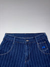 Majestic MLB Cooperstown Navy Pinstripe Denim Shorts (W:34) (L:25)