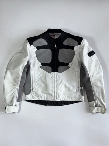 BMW Motorrad AirFlow White Mesh Panelled Armoured Motorcycle Riding Jacket (Paded) (M)