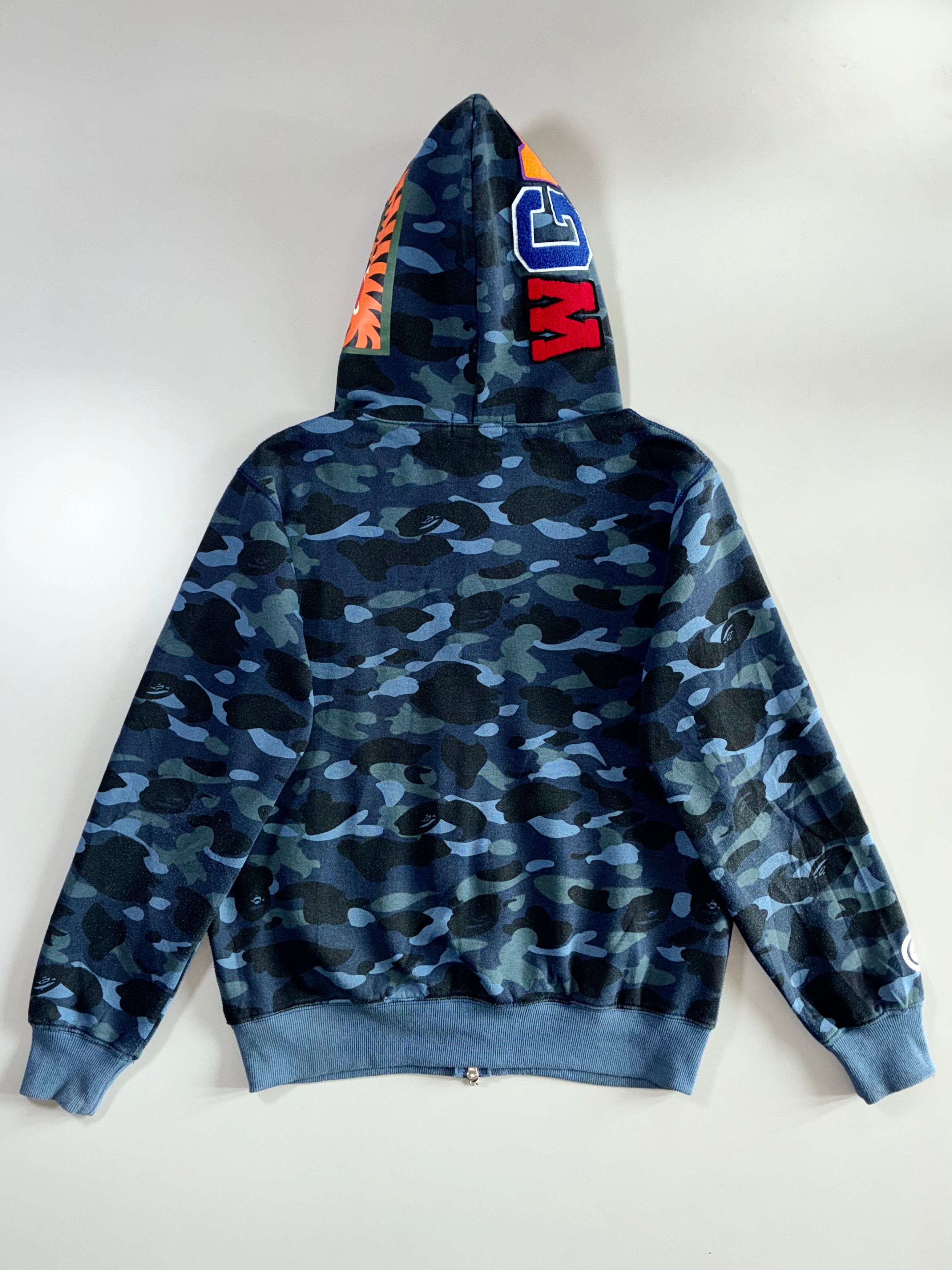 A Bathing Ape | Blue Camo Shark Full-Zip Hoodie(L) – Drip Drop Attire