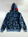 A Bathing Ape | Blue Camo Shark Full-Zip Hoodie(L)