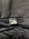 Vintage Polo Road Black Leather Motorcycle Pants – Ribbed Knee Panels, Biker Trousers  (W:34) (L:43)