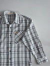 Vintage Polo Boston White Plaid Flannel Shirt (L)