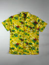 Trend Hawaiian Shirt – Yellow Palm Tree Print (S/M)