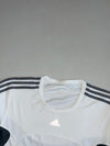 Adidas White and Grey Three Stripe Training Jersey (L)