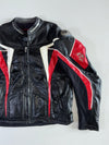 Dragon Rider Black/Red Genuine Leather Armoured Racing Jacket Padded (L)