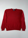 Polo Ralph Lauren Red Cotton Crewneck Sweater with Navy Pony Logo –(XL)