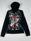Vintage Ed Hardy Black Rhinestone Graphic Zip-Up Hoodie Women’s Rhinestone (S)