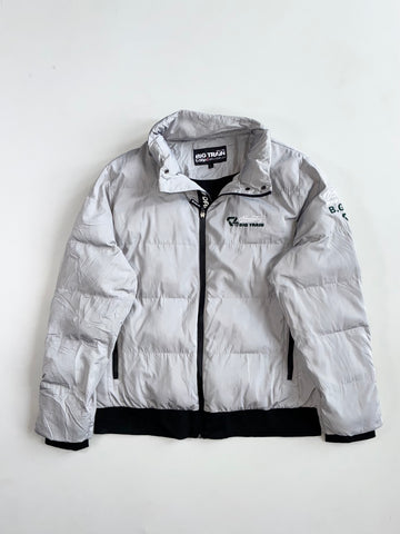 Big Train Osaka Grey Puffer Jacket with Embroidered Logo (M)