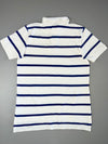 Polo Ralph Lauren Custom Fit Striped Polo – White & Royal Blue (M)